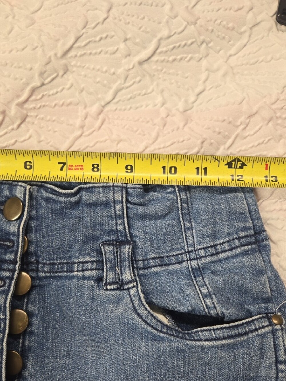 H&M Button-Front High-Rise Denim Shorts - Blue - Picture 4 of 7